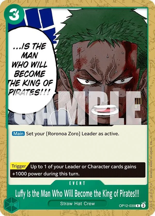 Luffy Is the Man Who Will Become the King of Pirates!!! — ST-32: Starter Deck 32 GREEN Roronoa Zoro — One Piece Card Game