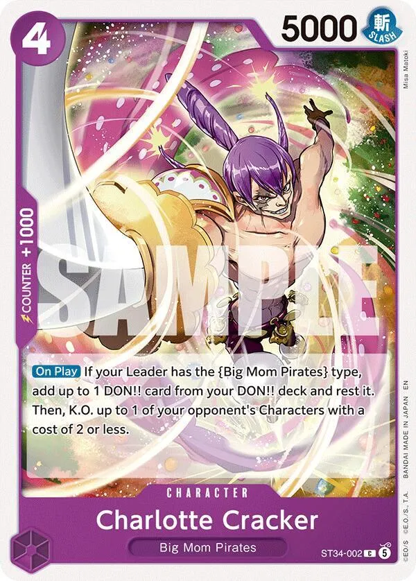 Charlotte Cracker — ST-34: Starter Deck 34 PURPLE Charlotte Katakuri — One Piece Card Game