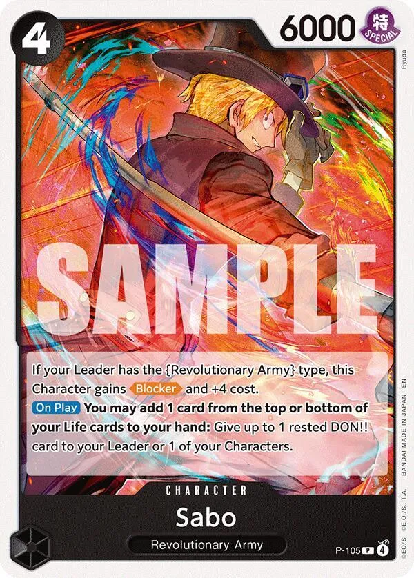 Sabo (P-105) — ST-35: Starter Deck 35 RED/BLACK Sabo — One Piece Card Game