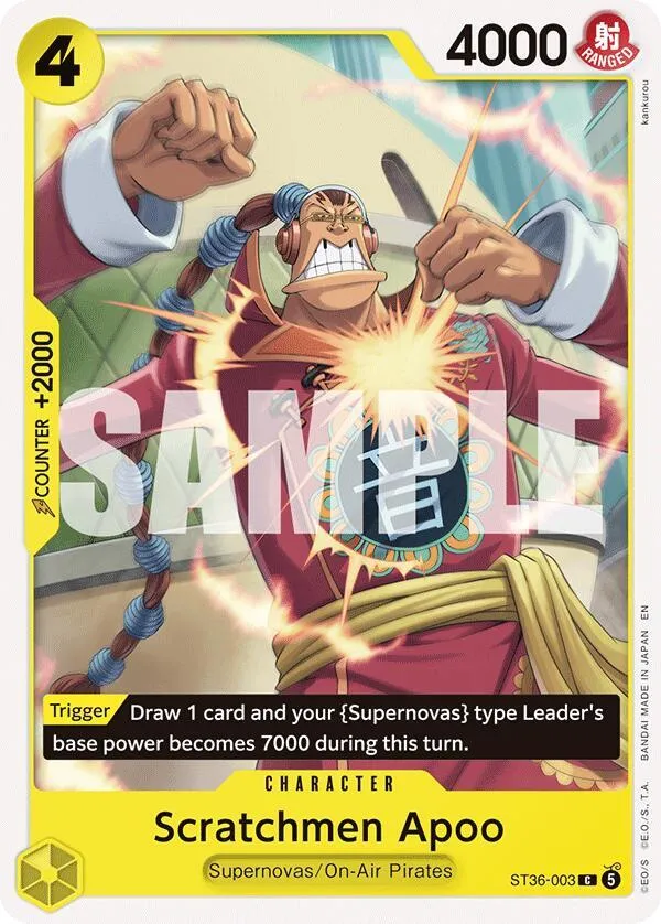 Scratchmen Apoo — ST-36: Starter Deck 36 YELLOW Eustass"Captain"Kid — One Piece Card Game