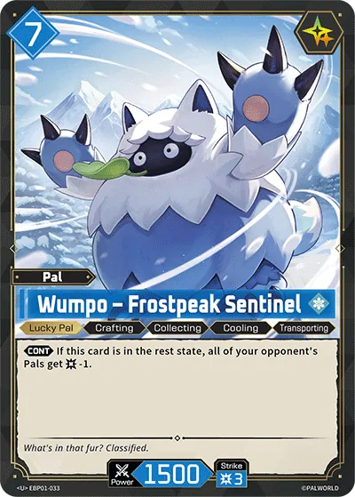 Wumpo – Frostpeak Sentinel from Dawn of Palpagos - Palworld TCG