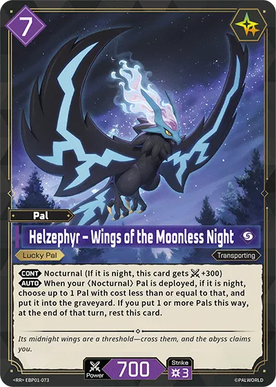 Helzephyr – Wings of the Moonless Night — Dawn of Palpagos — Palworld TCG