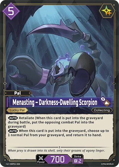 Menasting – Darkness-Dwelling Scorpion — Dawn of Palpagos — Palworld TCG