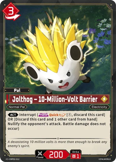 Jolthog – 10-Million-Volt Barrier — Legends Awaken — Palworld TCG