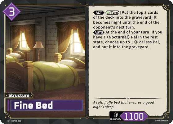 Fine Bed — Legends Awaken — Palworld TCG