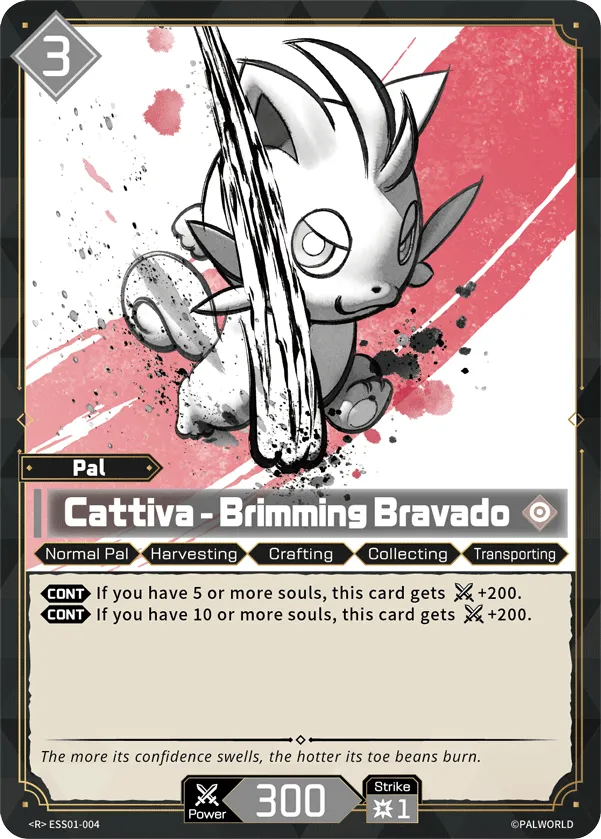 Cattiva – Brimming Bravado — Sleeve & Card Set Vol.1 — Palworld TCG