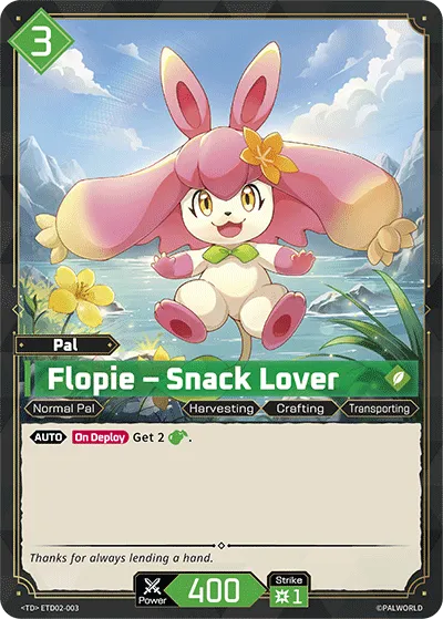 Flopie – Snack Lover from Trial Deck: Dawn of Palpagos Green・Purple - Palworld TCG