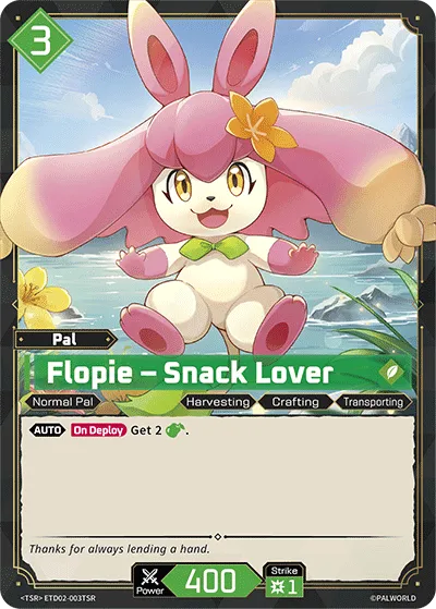 Flopie – Snack Lover from Trial Deck: Dawn of Palpagos Green・Purple - Palworld TCG