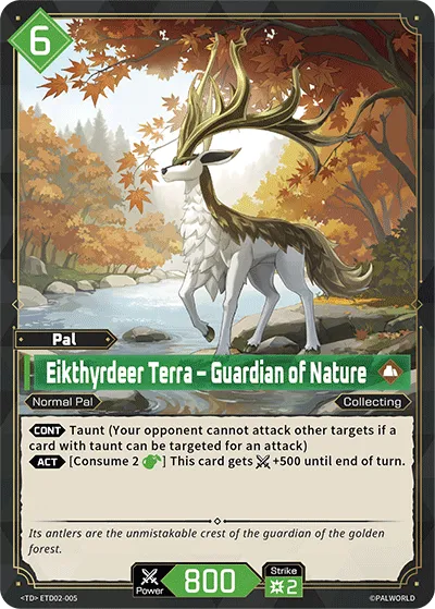 Eikthyrdeer Terra – Guardian of Nature from Trial Deck: Dawn of Palpagos Green・Purple - Palworld TCG