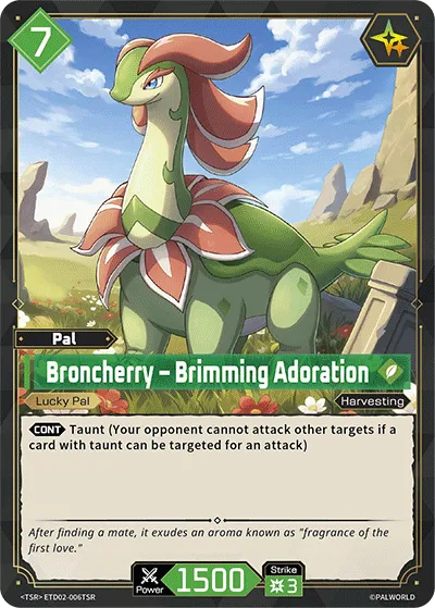 Broncherry – Brimming Adoration — Trial Deck: Dawn of Palpagos Green・Purple — Palworld TCG
