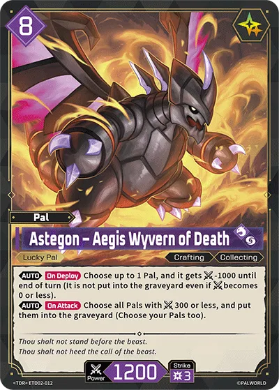 Astegon – Aegis Wyvern of Death from Trial Deck: Dawn of Palpagos Green・Purple - Palworld TCG