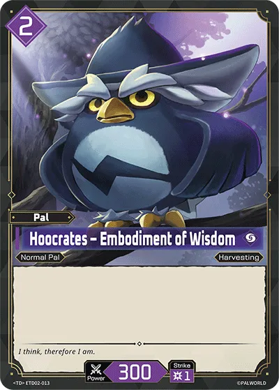 Hoocrates – Embodiment of Wisdom from Trial Deck: Dawn of Palpagos Green・Purple - Palworld TCG