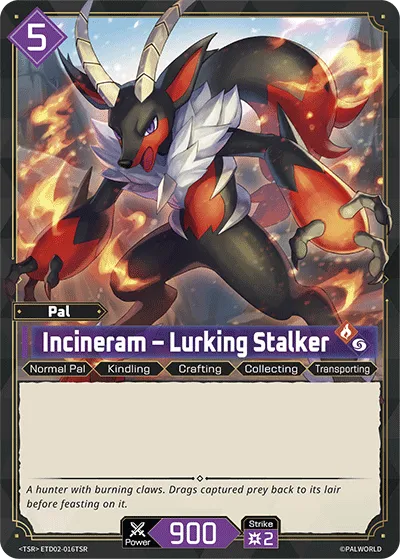 Incineram – Lurking Stalker from Trial Deck: Dawn of Palpagos Green・Purple - Palworld TCG
