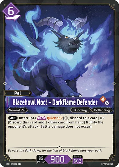 Blazehowl Noct – Darkflame Defender — Trial Deck: Dawn of Palpagos Green・Purple — Palworld TCG