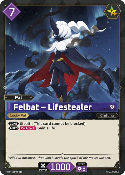 Felbat – Lifestealer from Trial Deck: Dawn of Palpagos Green・Purple - Palworld TCG