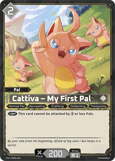 Cattiva – My First Pal — Trial Deck: Dawn of Palpagos Green・Purple — Palworld TCG