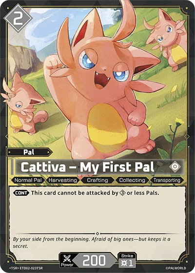 Cattiva – My First Pal — Trial Deck: Dawn of Palpagos Green・Purple — Palworld TCG