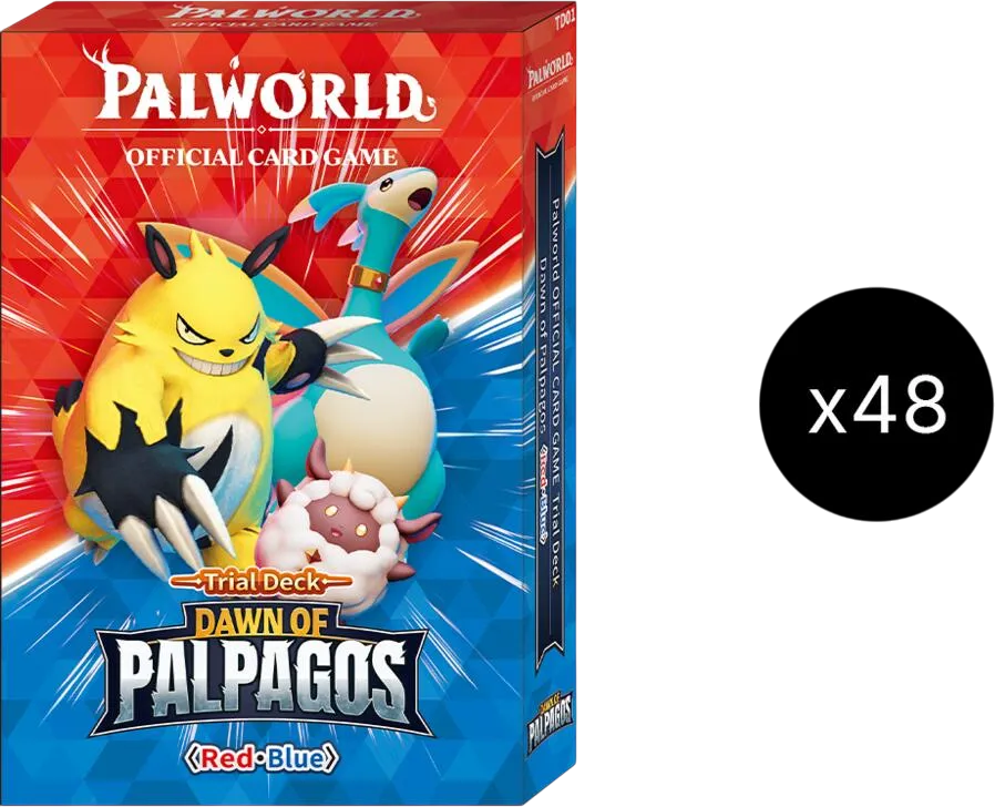Case de displays de Trial Decks Dawn of Palpagos Red・Blue — Trial Deck: Dawn of Palpagos Red・Blue — Palworld TCG