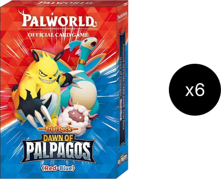 Display de Trial Decks : Dawn of Palpagos Red・Blue — Trial Deck: Dawn of Palpagos Red・Blue — Palworld TCG