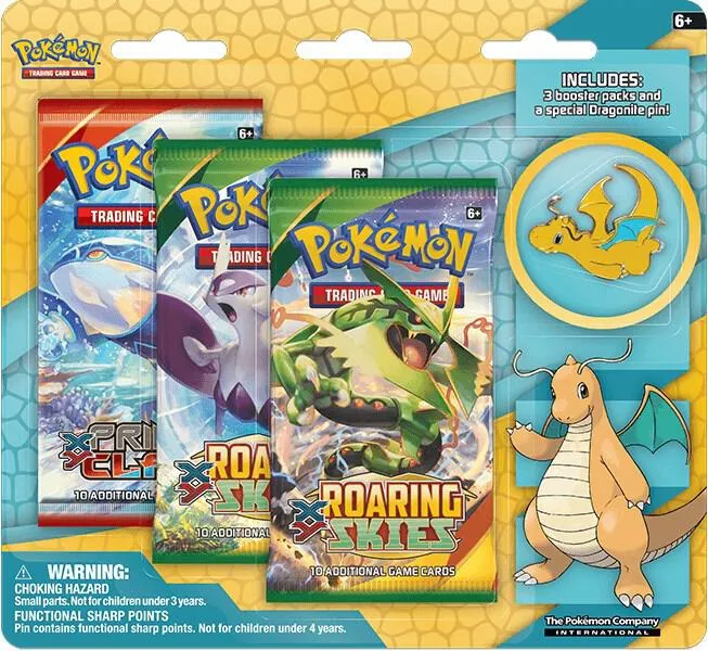 Dragonite Collector's Pin 3 Pack Blister — XY - Roaring Skies — Pokemon