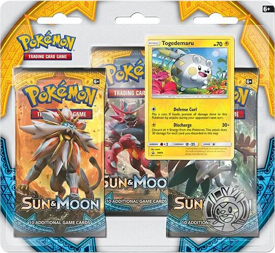 Sun & Moon Base Set 3 Pack Blister [Togedemaru] — SM Base Set — Pokemon