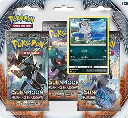 Burning Shadows 3 Pack Blister [Alolan Meowth] — SM - Burning Shadows — Pokemon