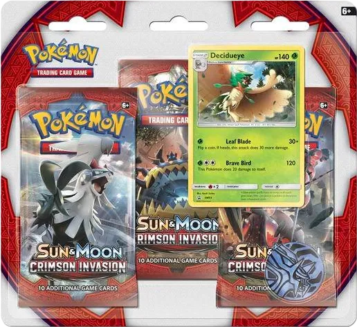 Crimson Invasion 3 Pack Blister [Decidueye] — SM - Crimson Invasion — Pokemon