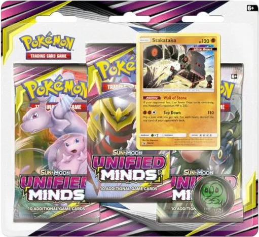 Unified Minds 3 Pack Blister [Stakataka] — SM - Unified Minds — Pokemon