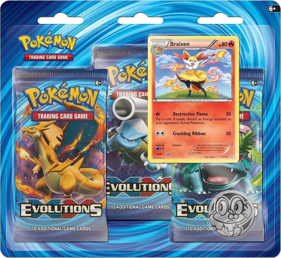 XY - Evolutions 3 Pack Blister [Braixen] — XY - Evolutions — Pokemon