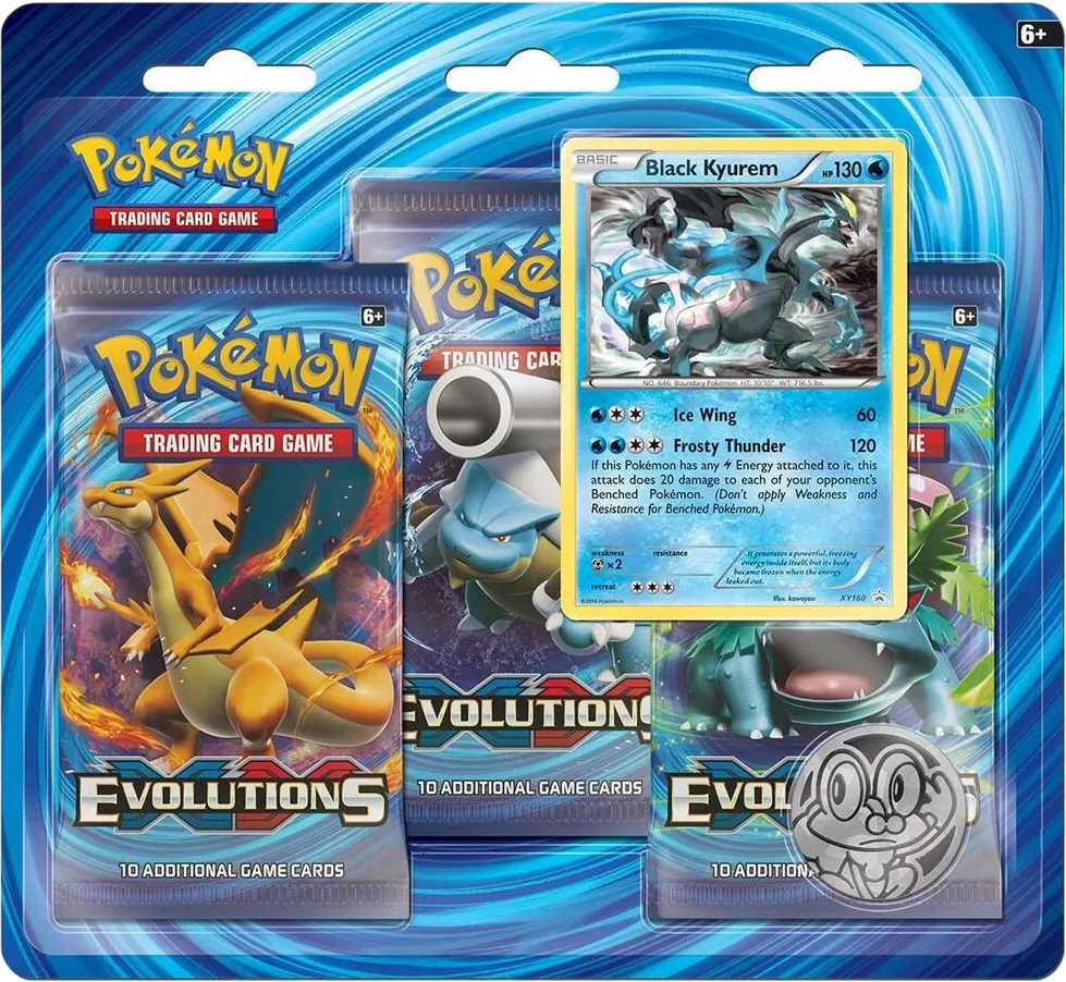 XY - Evolutions 3 Pack Blister [Black Kyurem] — XY - Evolutions — Pokemon