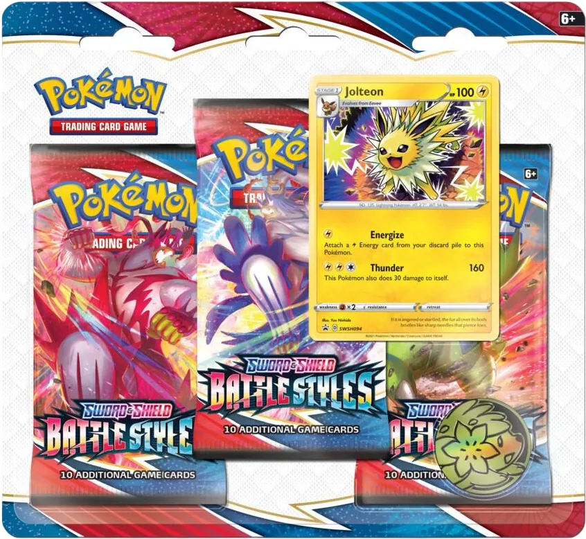Battle Styles 3 Pack Blister [Jolteon] — SWSH05: Battle Styles — Pokemon