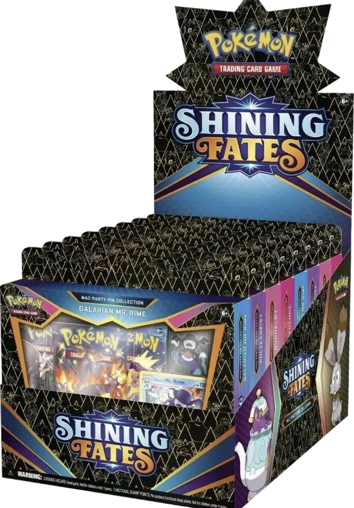 Shining Fates Mad Party Pin Collection Display — Shining Fates — Pokemon
