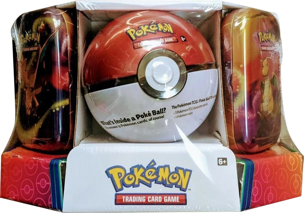Pokemon - Poke Ball Tin + 2 Kanto Power Mini Tins - Poke Ball — Miscellaneous Cards & Products — Pokemon