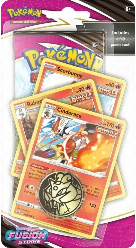 Fusion Strike Premium Checklane Blister [Cinderace] — SWSH08: Fusion Strike — Pokemon
