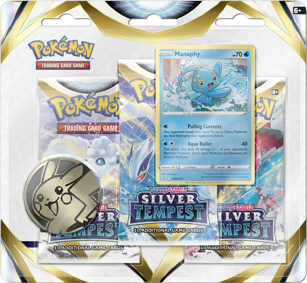 Silver Tempest 3 Pack Blister [Manaphy] — SWSH12: Silver Tempest — Pokemon