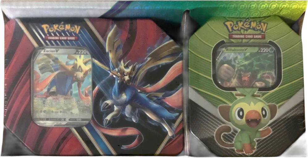 Legends of Galar Tin + Galar Partners Tin 2-pack [Zacian V/Rillaboom V] (Retail Exclusive) — SWSH01: Sword & Shield Base Set — Pokemon