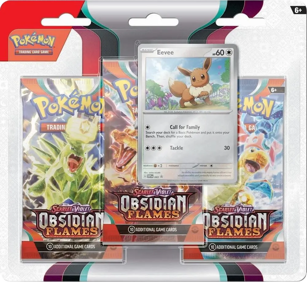 Tripack Flammes Obsidiennes : Évoli — SV03: Obsidian Flames — Pokemon