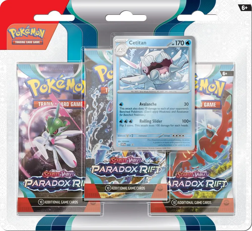Paradox Rift 3 Pack Blister [Cetitan] — SV04: Paradox Rift — Pokemon