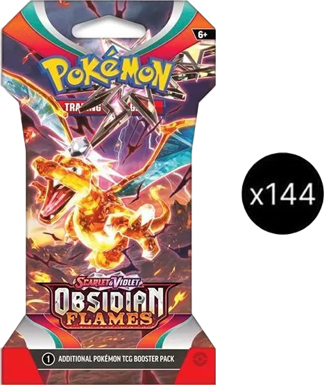 Case de 24 Sleeved Boosters Flammes Obsidiennes — SV03: Obsidian Flames — Pokemon