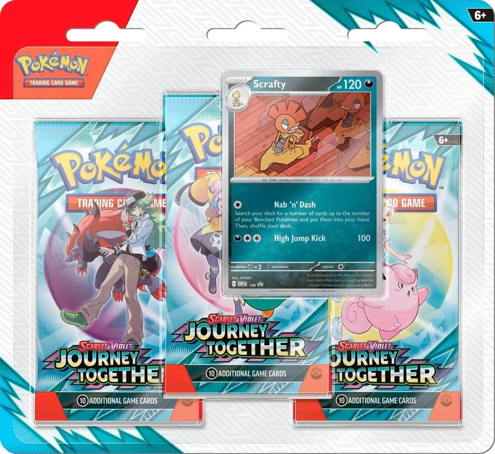 Journey Together 3 Pack Blister [Scrafty] — SV09: Journey Together — Pokemon