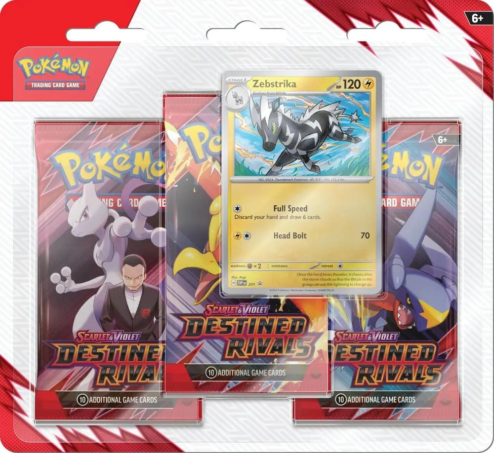 Destined Rivals 3 Pack Blister [Zebstrika] — SV10: Destined Rivals — Pokemon