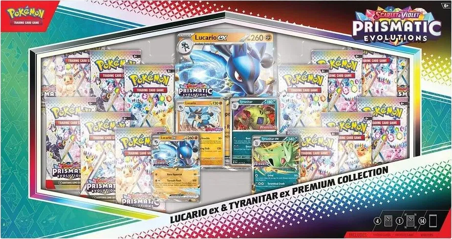 Collection Premium Évolutions Prismatiques Lucario-ex et Tyranocif-ex (Sam's Club) — Miscellaneous Cards & Products — Pokemon