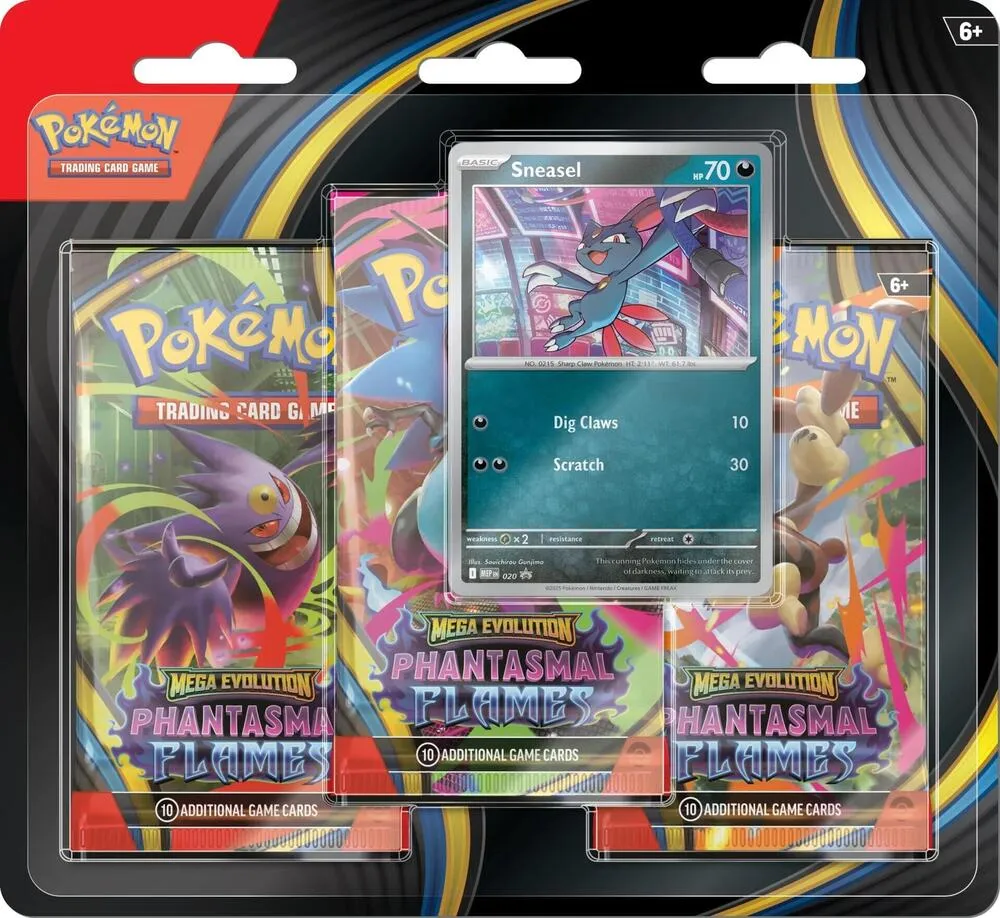 Phantasmal Flames 3 Pack Blister [Sneasel] — ME02: Phantasmal Flames — Pokemon