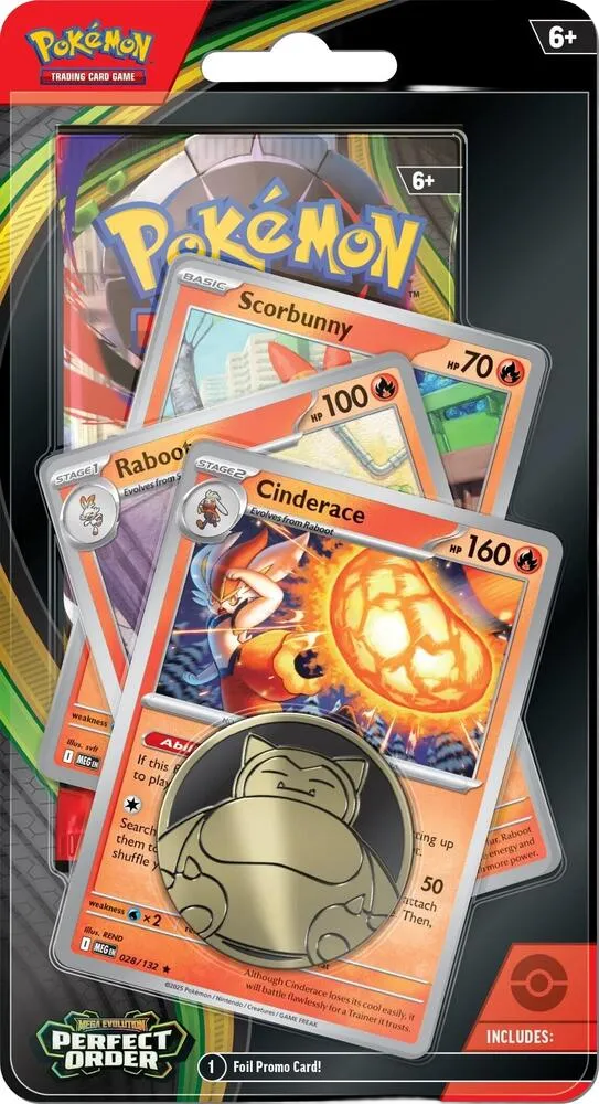 Perfect Order Premium Checklane Blister [Cinderace Line] — ME03: Perfect Order — Pokemon