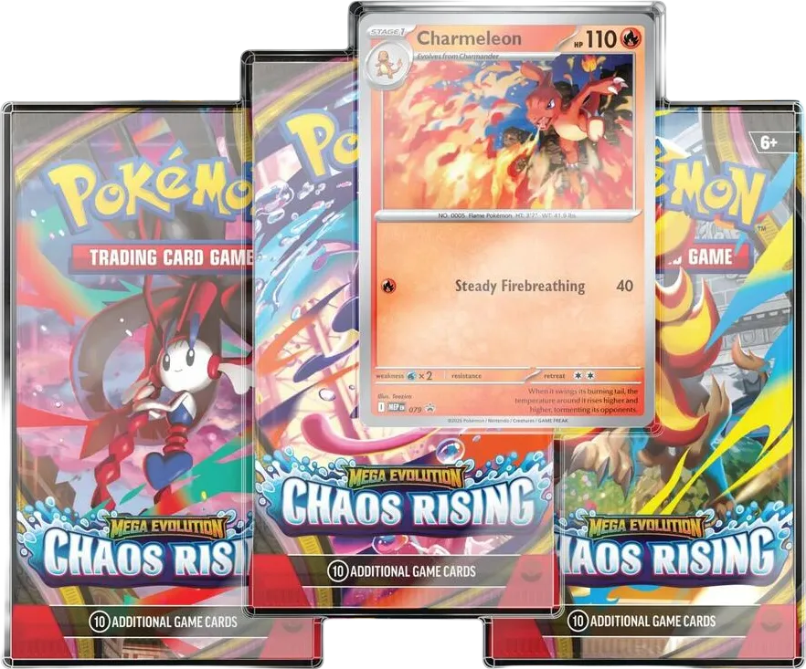 Chaos Rising 3 Pack Blister [Charmeleon] — ME04: Chaos Rising — Pokémon