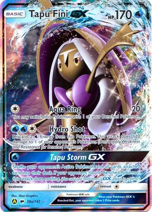 Tapu Fini GX - 39a/147 — Alternate Art Promos — Pokemon