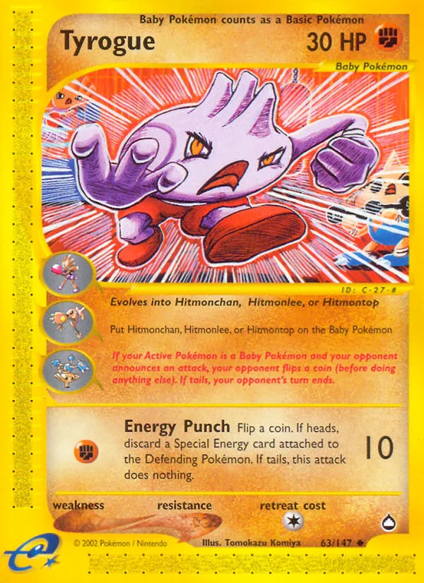 Tyrogue — Aquapolis — Pokemon