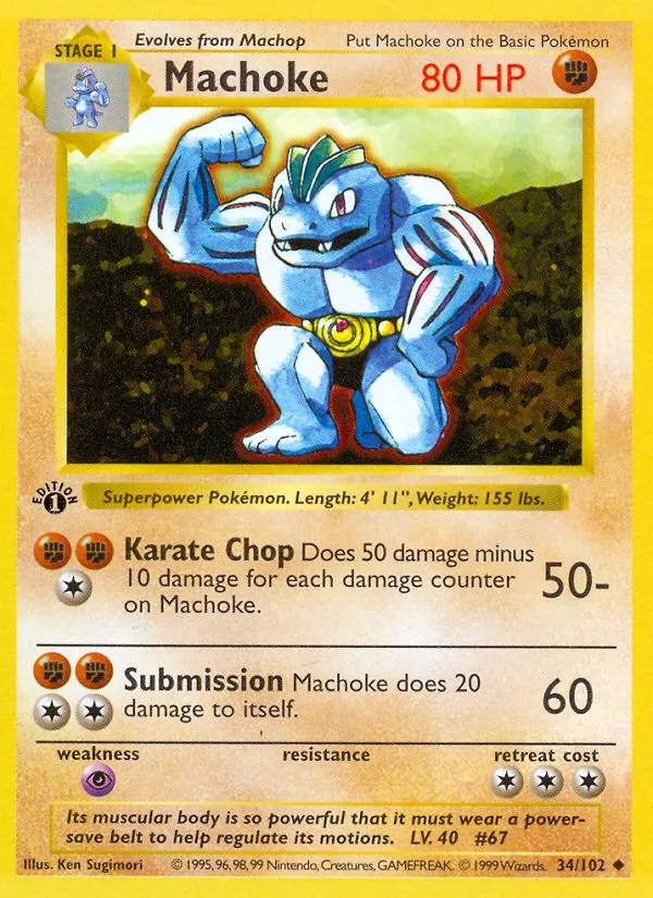 Machoke — Base Set — Pokémon