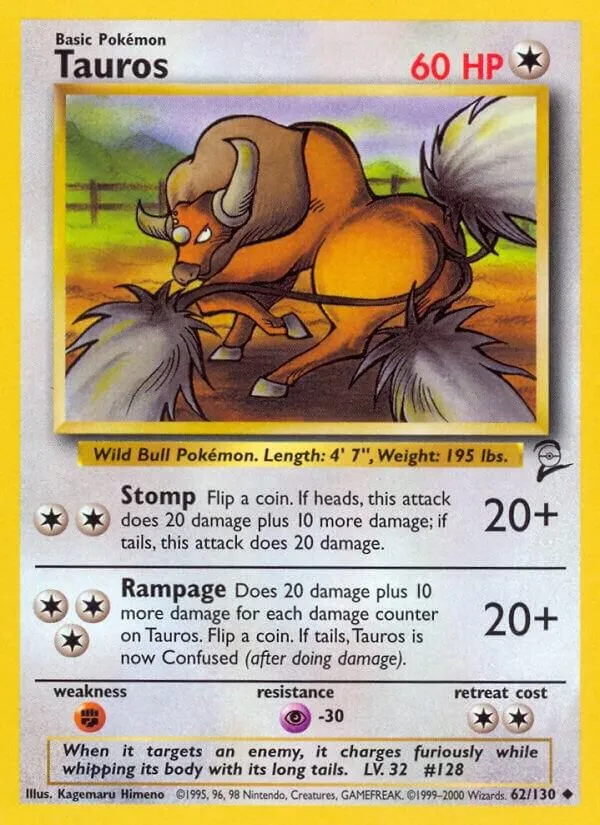 Tauros — Base Set 2 — Pokémon