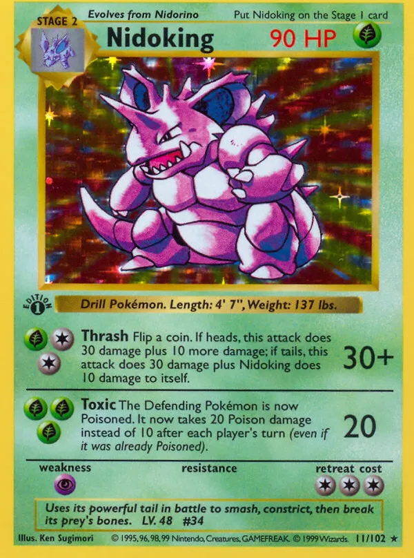 Nidoking — Base Set (Shadowless) — Pokemon